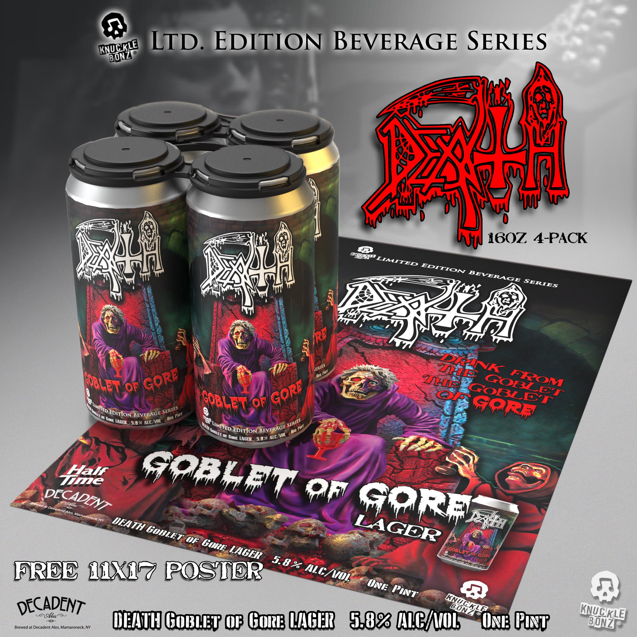 DEATH is Next Up in the KnuckleBonz Beverage Series...DRINK FROM THE GOBLET, THE GOBLET OF GORE ! ! !